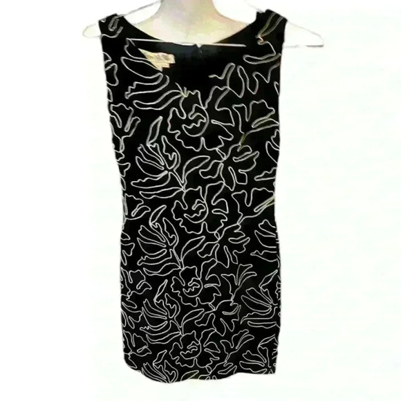 Marie St Claire dress black with white embroidery 8. Sleeveless exc condition - Picture 1 of 8